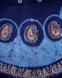 Toalha de mesa redonda Batik de algodão 72" azul