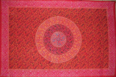 Sanganeer Block Print Cotton tablecloth 90" x 60" Red