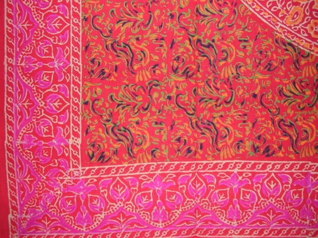 Sanganeer Block Print Square Cotton tablecloth 60" x 60" Red
