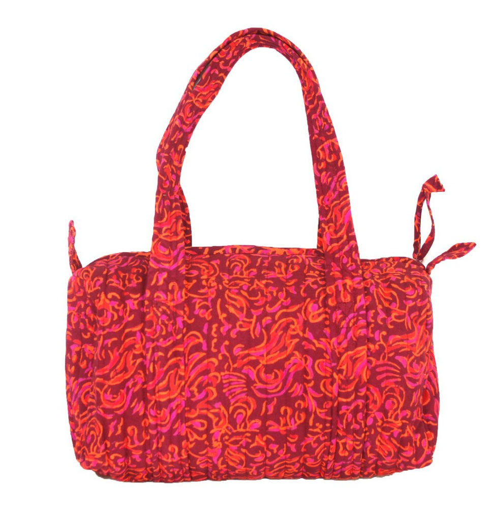 Block Printed Cotton Quilted Sanganeer Carry All Bag 14 x 8