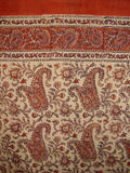 Rajasthan Paisley Block Print Curtain Drape Panel Cotton 46" x 88" Salmon