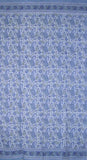 拉贾斯坦邦佩斯利块印花窗帘悬垂面板棉质 46 英寸 x 88 英寸蓝色