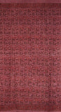 Floral Block Print Curtain Drape Panel Cotton 46" x 88" Cranberry