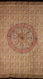 Kalamkari Blockdruck-Vorhang, Drapierung, Baumwolle, 116,8 x 223,5 cm, Grün