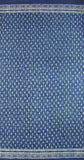 Dabu Dye Block Print Curtain Drape Panel Cotton 46" x 88" Indigo Blue