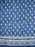 Dabu Dye Block Print Curtain Drape Panel Cotton 46" x 88" Indigo Blue