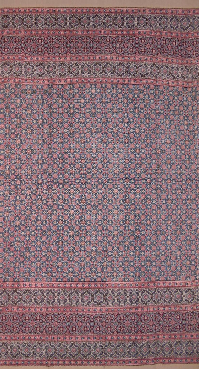 Gordijn met Marokkaanse Foulard-print, draperiepaneel, katoen, 46 x 82 inch, zalmroze