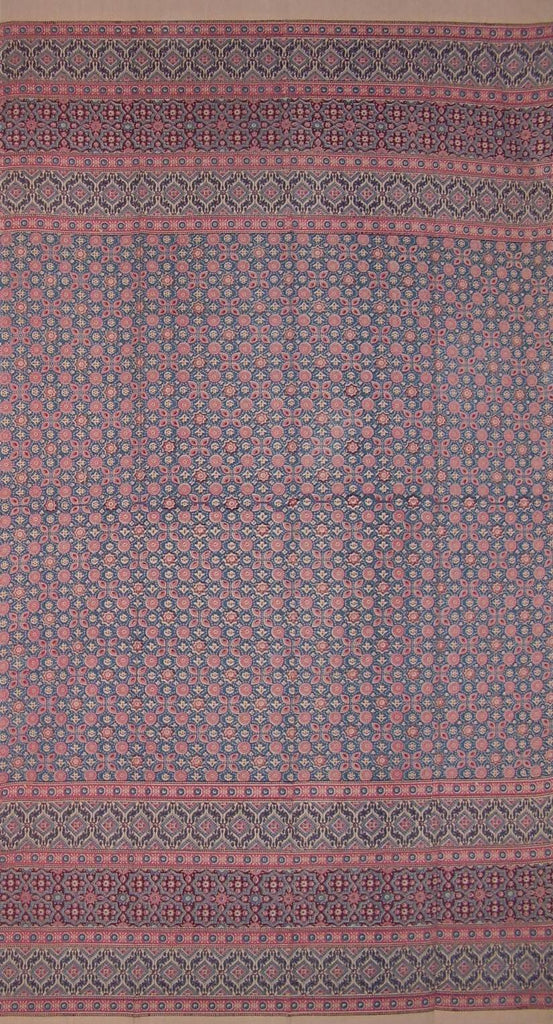 Marokkanischer Foulard-Druck-Vorhang, Drape-Panel, Baumwolle, 116,8 x 203,7 cm, Lachsrosa