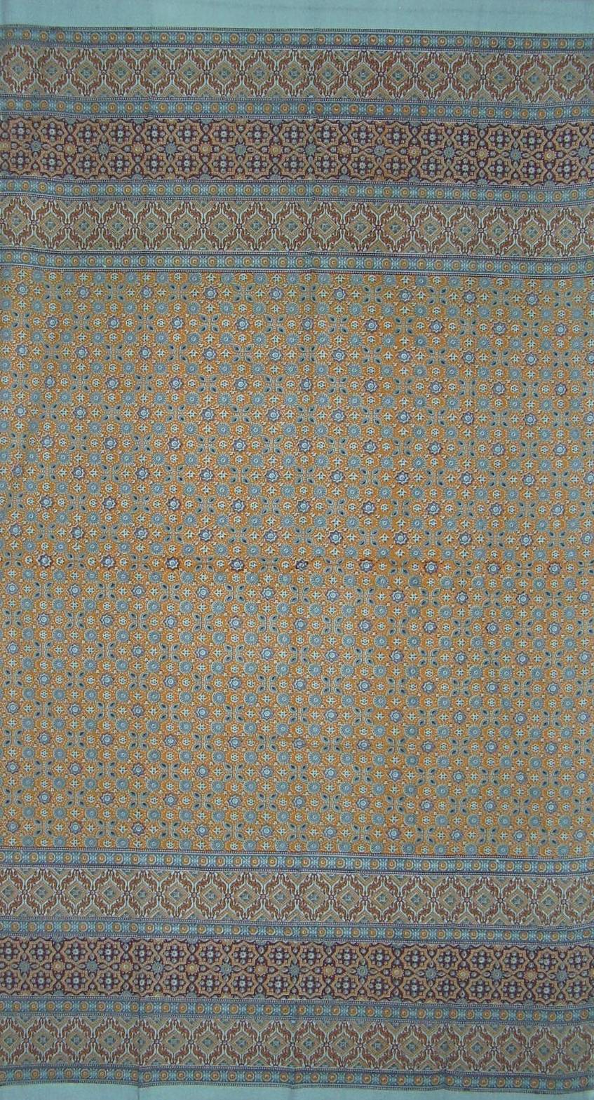 Marokkansk foulard print gardin drapepanel bomull 46" x 82" pulverblå