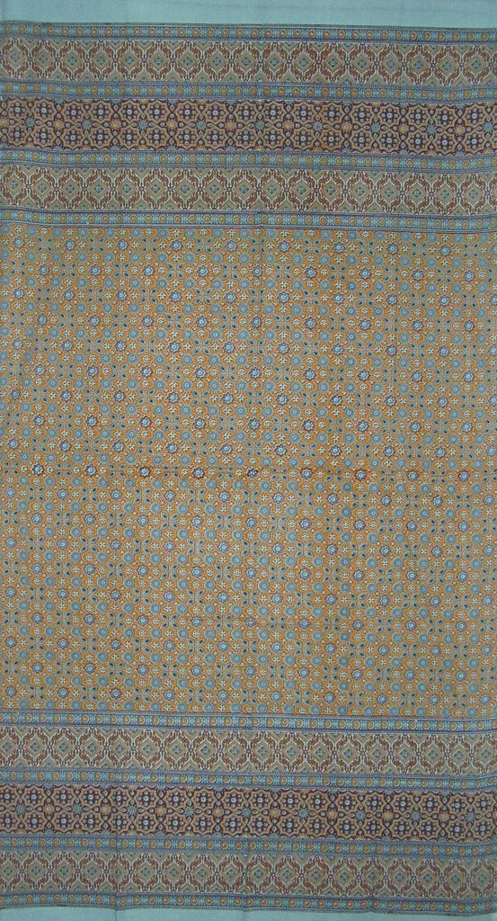 Marokkanischer Foulard-Druck-Vorhang, Drape-Panel, Baumwolle, 116,8 x 203,7 cm, Puderblau