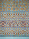 פנל וילון וילונות בהדפס מרוקאי foulard כותנה 46 אינץ' x 82 אינץ' אבקה כחול