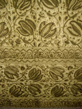 Rideau imprimé bloc de teinture végétale, panneau en coton, 46 "x 84", vert olive