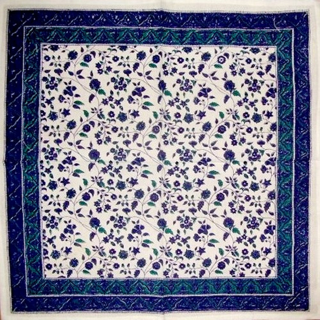 Fleur De Lis Cotton Table Napkin 18" x 18" Blue
