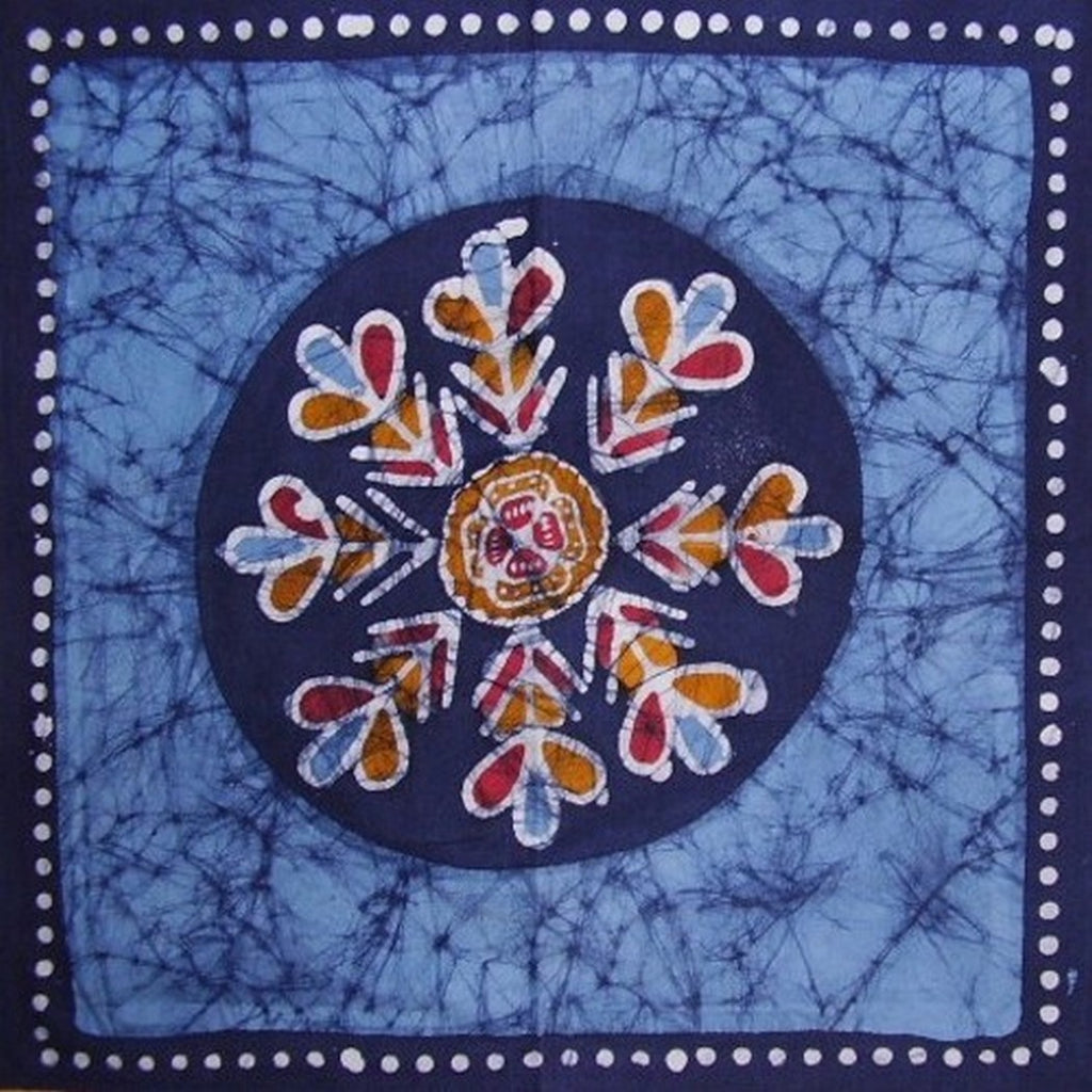 Batikolt pamut asztali szalvéta 18" x 18" kék