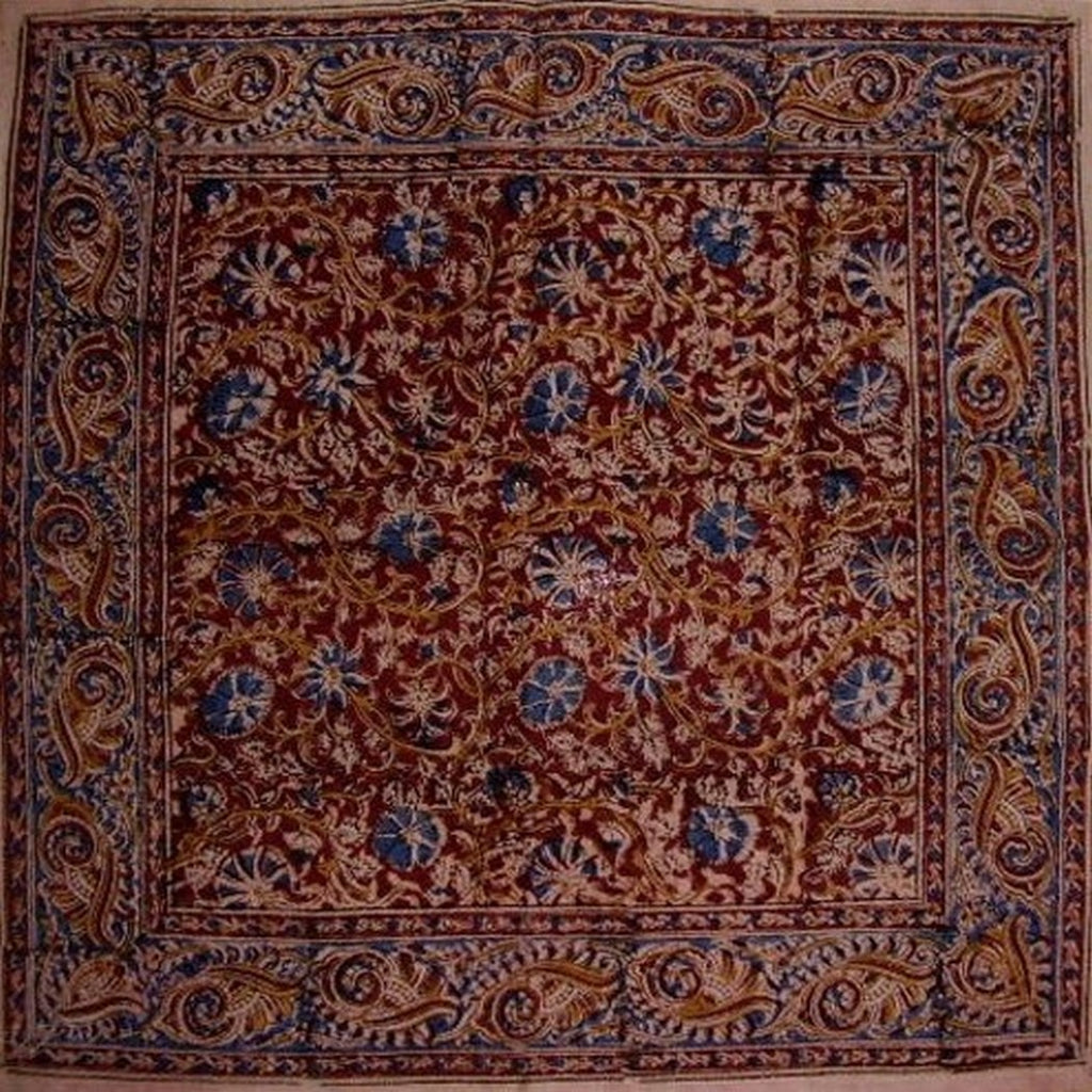 Tischserviette aus Baumwolle mit Veggie-Dye-Blockdruck, 45,7 x 45,7 cm, Rot