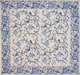 Rajasthan Vine Blockdruck-Tischserviette aus Baumwolle, 50,8 x 50,8 cm, Blau