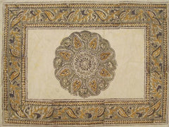 Veggie Dye Block Print Cotton Table Placemat 19" x 13" Olive