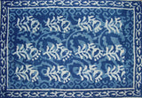 Indigo  Dabu Block Print Cotton Table Placemat 19" x 13" Blue