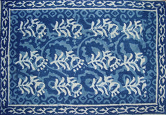 Indigo Dabu katoenen tafelplacemat met blokprint, 40 x 30 cm blauw
