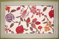 Bloemenbessenkatoenen tafelplacemat 19 x 13 inch, meerkleurig