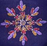 Batikolt gobelin pamut ágytakaró 108" x 108" Queen-king lila