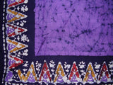 Batik Tapestry Cotton Bedspread 108" x 108" Queen-King Purple