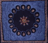 Batik Tapestry Cotton Bedspread 108" x 88" Full-Queen Blue