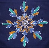 Batik Tapestry Cotton Bedspread 108" x 108" Queen-King Green