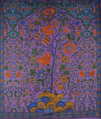 Tree of Life Tapestry Cotton Spread 106" x 70" Twin Purple