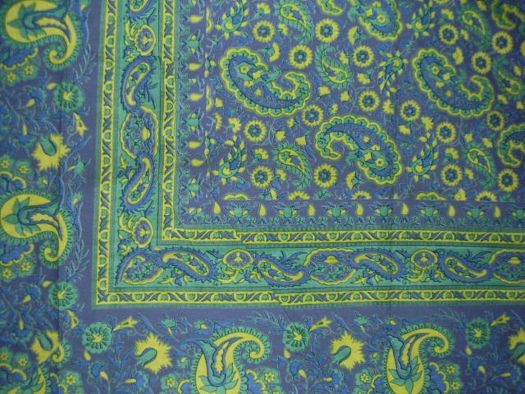 Jaipur Paisley Tapestry Cotton Spread 106" x 70" Twin Blue