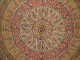 Colcha de algodón con tapiz con estampado de bloques Kalamkari, 108 "x 88" Full-Queen