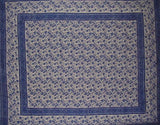 Rajasthan Block Print Tapestry Cotton Bedspread 106" x 70" Twin Blue