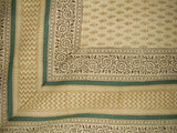 Bagru Block Print Tapestry Cotton Spread 106" x 70" Twin Barley