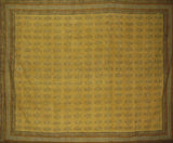 Tapeçaria de algodão com estampa de bloco Kensington espalhada 104" x 70" amarelo duplo