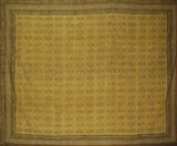 Kensington Block Print Tapestry Cotton Spread 104" x 70" Twin Yellow