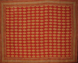 Tapiz de algodón con estampado de bloques Kensington, 104 x 70 pulgadas, color rojo doble