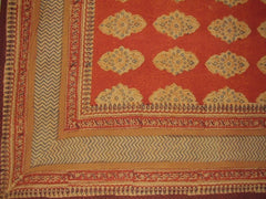 Kensington-tapijt met blokprint, katoenen sprei, 300 x 300 cm, Queen-King