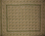 Rajasthan Block Print Paisley Tapestry Cotton Spread 104" x 70" Twin Green