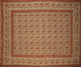 Rajasthan Block Print Paisley Tapestry Cotton Bedspread 108" x 88" Full-Queen