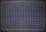 Tapiz de algodón con estampado de bloques Kensington, 104 x 70 pulgadas, color azul doble