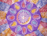 Batikált gobelin pamut ágytakaró 108" x 88" Full-Queen lila