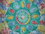 Batik Tapestry Cotton Bedspread 108" x 88" Full-Queen Green
