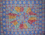 Batik-Wandteppich aus Baumwolle, 264,2 x 177,8 cm, Twin Blue