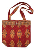 Block Printed Cotton Quilted Kensington Structured Tote Bag 14 x 14