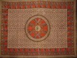 Jaipur Paisley Mandala Heavy Cotton Bedspread 106" x 88" Full-Queen Red
