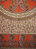 Jaipur Paisley Mandala Heavy Cotton Bedspread 106" x 88" Full-Queen Red