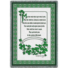 Irish Blessing – emelkedjen fel az út, hogy találkozzunk, szőtt gobelin takaró rojtos pamuttal, USA 70x50