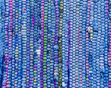 שטיח סמרטוטים מוצק ארוג ביד, כחול, 2'x3'