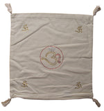 Jeweled Om Symbol Cushion Pillow Cover 16 x 16 Off White