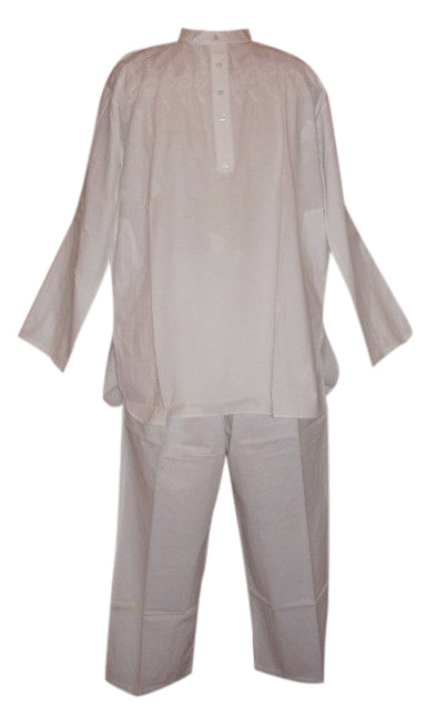 Quality Cotton Kurta Pant Suit Men & Women White 2XL